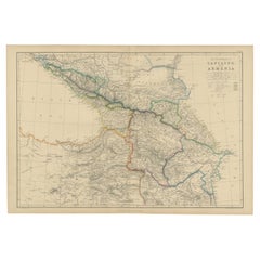 Antique Map of the Caucasus and Armenia by W. G. Blackie, 1859
