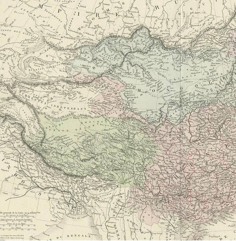 Antique Map of the Chinese Empire and Japan, 1875