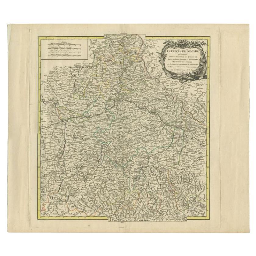 Antique Map of the Circle of Bavaria by Vaugondy, 1757