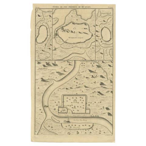 Antique Map of the Cities of the Province of Hu-Quang by Basire, 1738