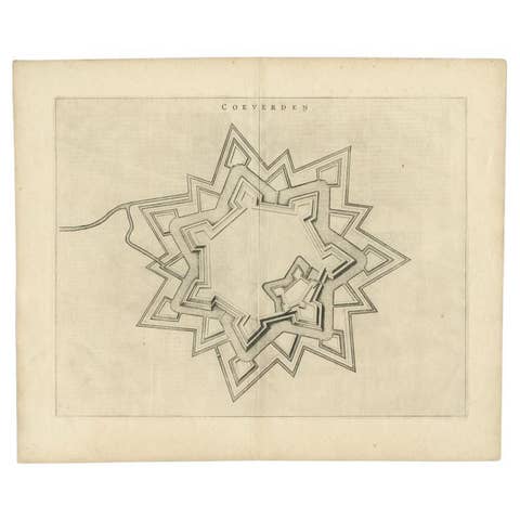 Antique Map of the City of Coevorden by Blaeu, 1649
