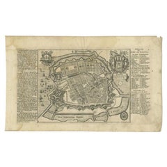Antique Map of the City of Copenhagen in Denmark c.1720