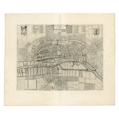 Mappa antica della città di Goch di Blaeu, 1649