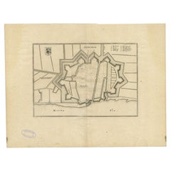 Carte ancienne de la ville de Gorinchem par Merian, 1659
