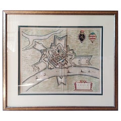 Mappa antica della città di Grave di Blaeu, 1649