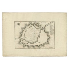 Carte ancienne de la ville de Groningen par Merian, 1659