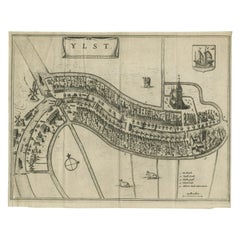 Antique Map of the City of IJlst by Blaeu, c.1649