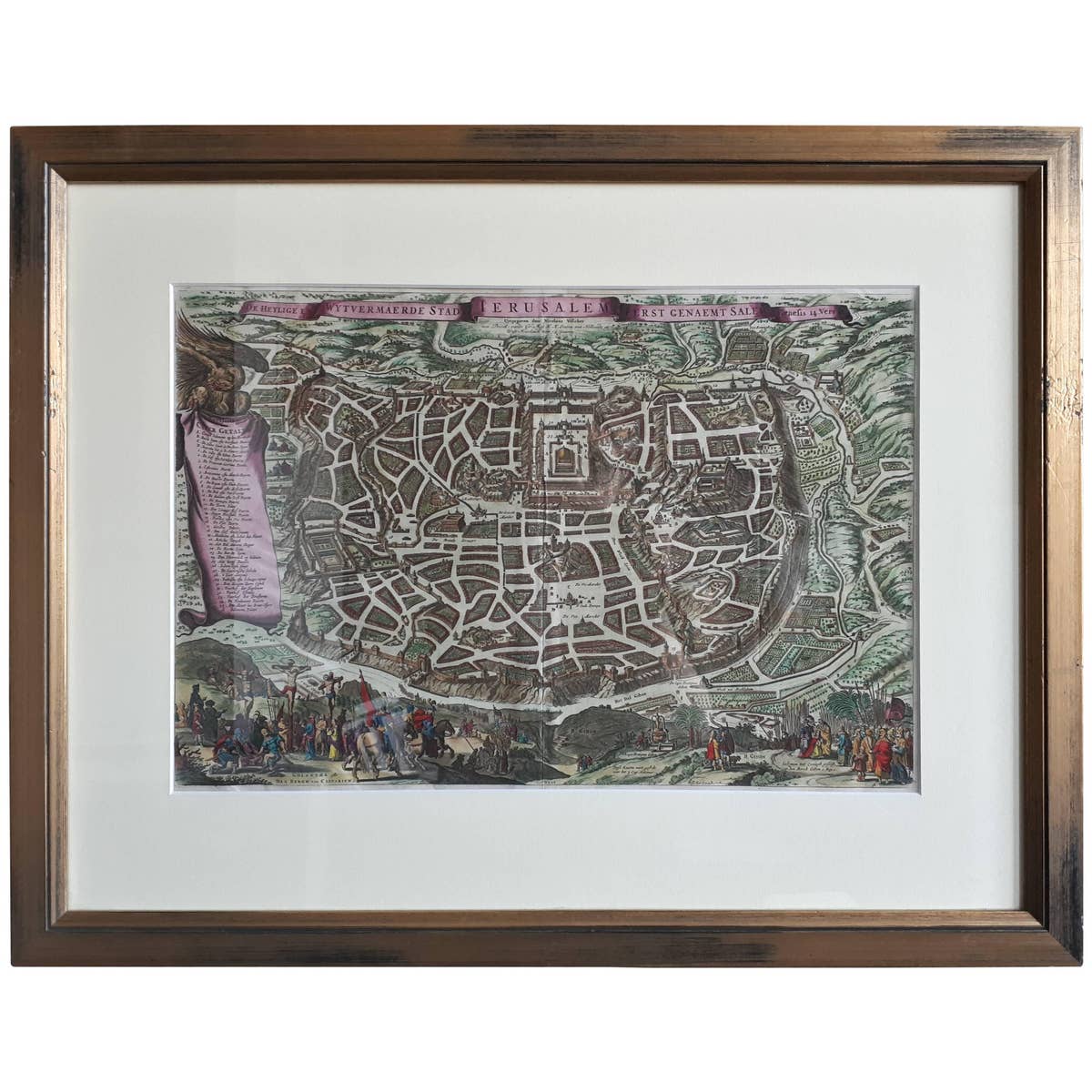 Antique Map of the City of Jerusalem by N. Visscher, 1702