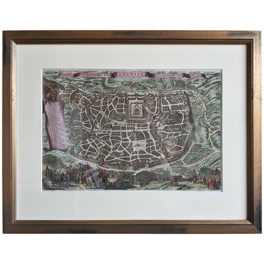 Antique Map of the City of Jerusalem by N. Visscher, 1702