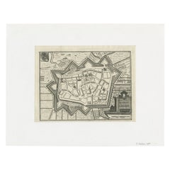 Carte ancienne de la ville de Leeuwarden par Christyn, 1785