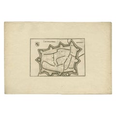 Carte ancienne de la ville de Leeuwarden par Merian, 1659