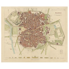 Antique Map of the City of Madrid 'Spain' by Henshall, 1831