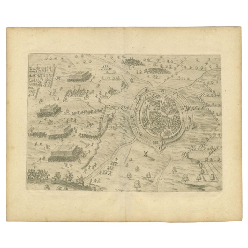 Carte ancienne de la ville d'Oldenzaal par Orlers, 1615