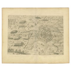 Carte ancienne de la ville d'Oldenzaal par Orlers, 1615