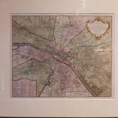 Mappa antica della città di Parigi di Tirion del 1763