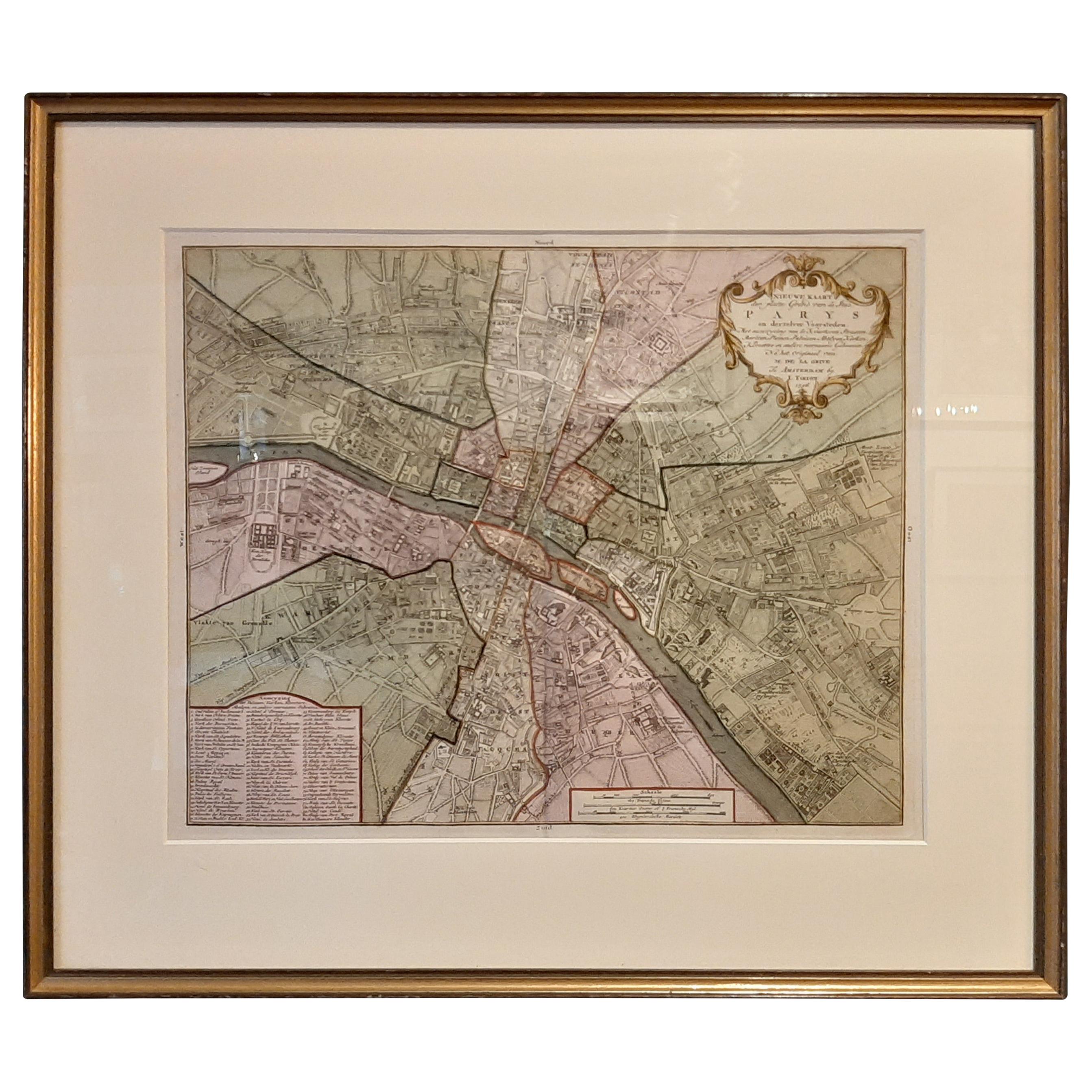 Antique Map of the City of Paris by Tirion '1763'