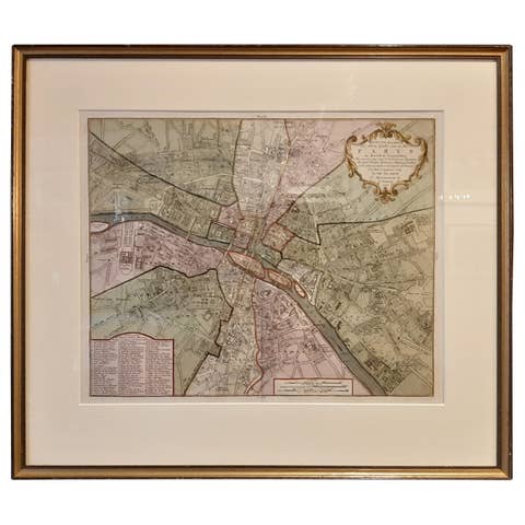 Antique Map of the City of Paris by Tirion '1763'