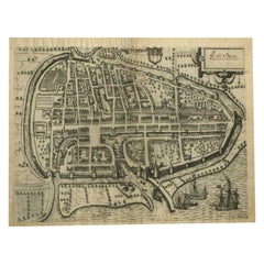 Carte ancienne de la ville de Rotterdam par Guicciardini, C. 1600