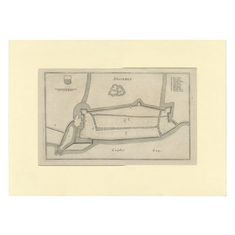 Carte ancienne de la ville de Stavoren par Merian, 1659