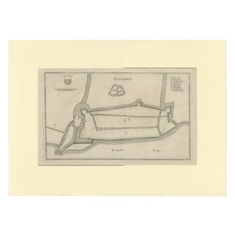 Antique Map of the City of Stavoren by Merian, 1659