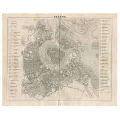 Antique Map of the City of Vienna by Balbi '1847'