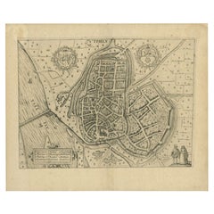 Carte ancienne de la ville de Zutphen par Guicciardini, 1613