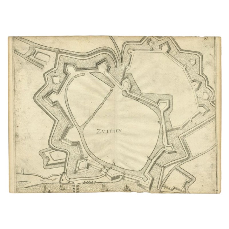 Carte ancienne de la ville de Zutphen, vers 1650