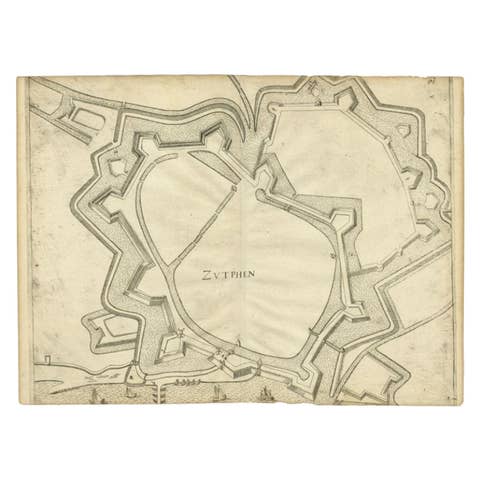 Antique Map of the City of Zutphen, c.1650