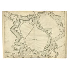 Carte ancienne de la ville de Zutphen, vers 1650