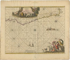 Antique Map of the Coast of Angola Up to Port Elizabeth in South Africa, 1675