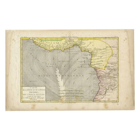 Antique Map of the Coast of Guinea, Africa, 1820