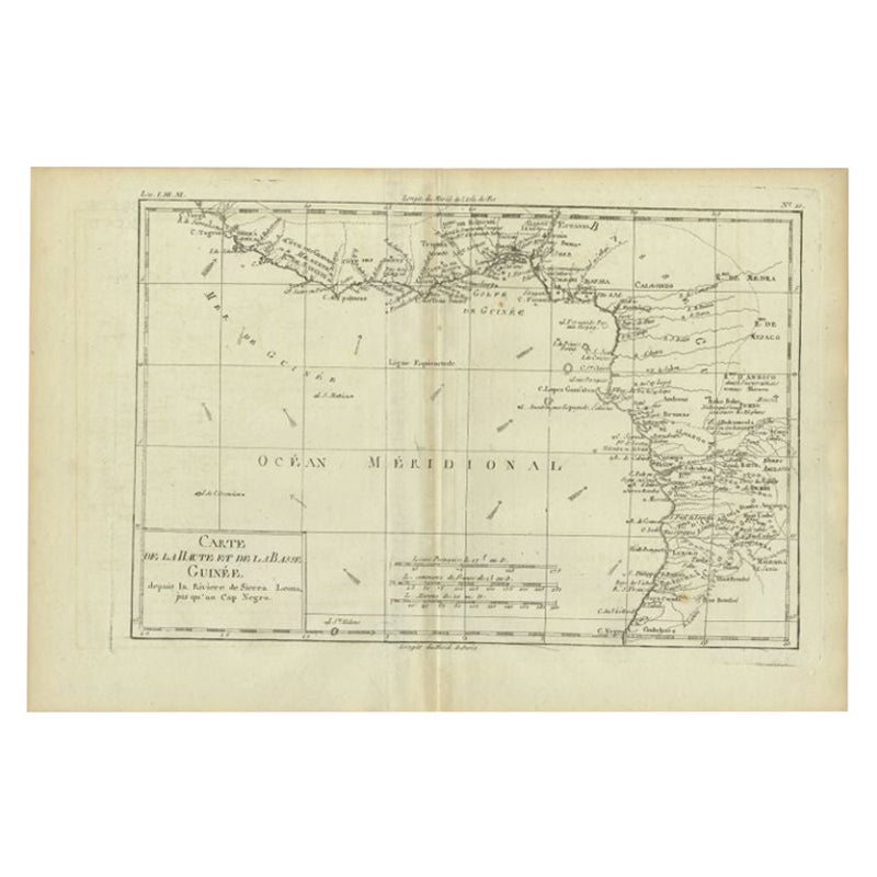 Antique Map of the Coast of Guinea, Africa, c.1780