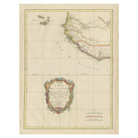 Antique Map of the Coast of Guinea and the Cape Verde Islands