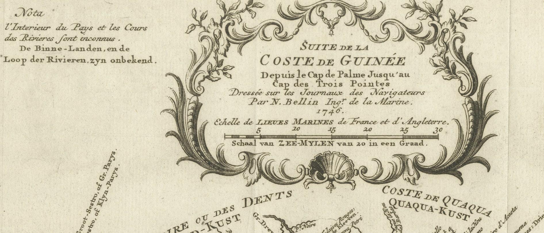 Gravé Carte ancienne de la côte de la Guinée, du Cap Apollonia au fleuve Volta en vente