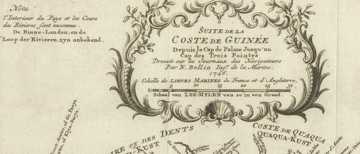 Antique Map of the Coast of Guinea from, Cape Apollonia to the Volta River