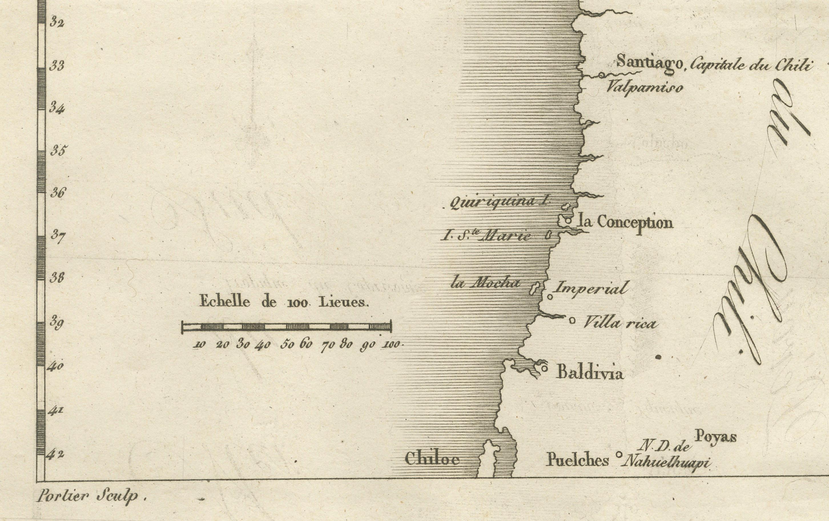Carte de la côte du Pérou et de la côte du Chili - 