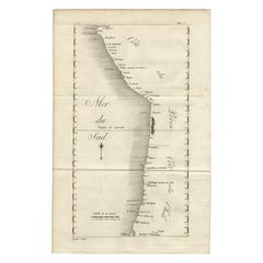Carta antica della costa del Perù e del Cile - Dettaglio dei porti e delle linee costiere, c1760