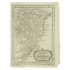 Carte ancienne de la côte du sud du Brésil par Bellin, vers 1755