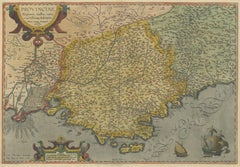 Antique Map of the Coastline of Provence-Alpes-Côte d'Azur by Ortelius