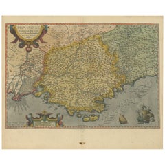 Antique Map of the Coastline of Provence-Alpes-Côte d'Azur by Ortelius