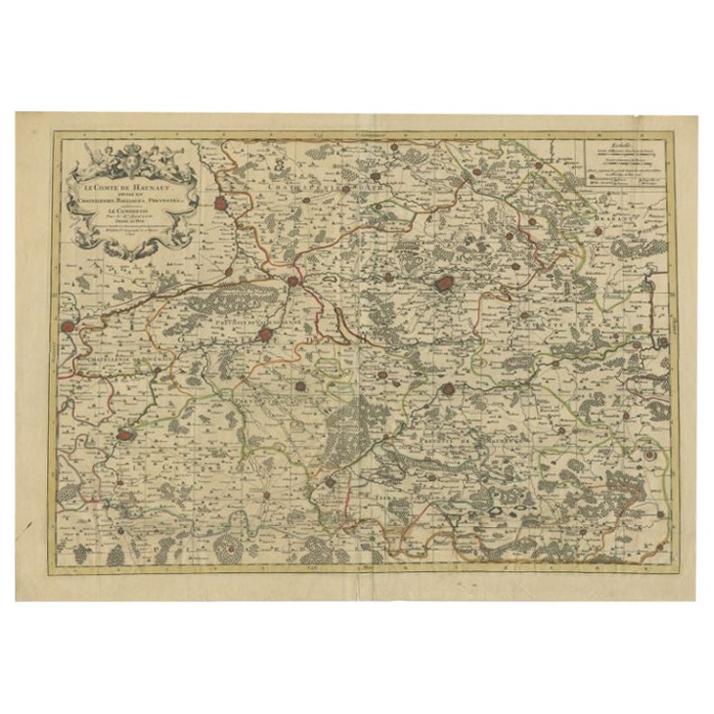 Carte ancienne du comté d'Hainaut par Jaillot, 1692