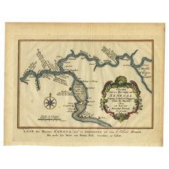 Carta antica del corso del fiume Sanaga di Van Schley, 1747