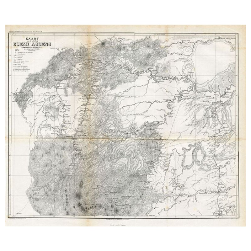 Carte ancienne du district de Boemi Agoeng par Stemler, vers 1875