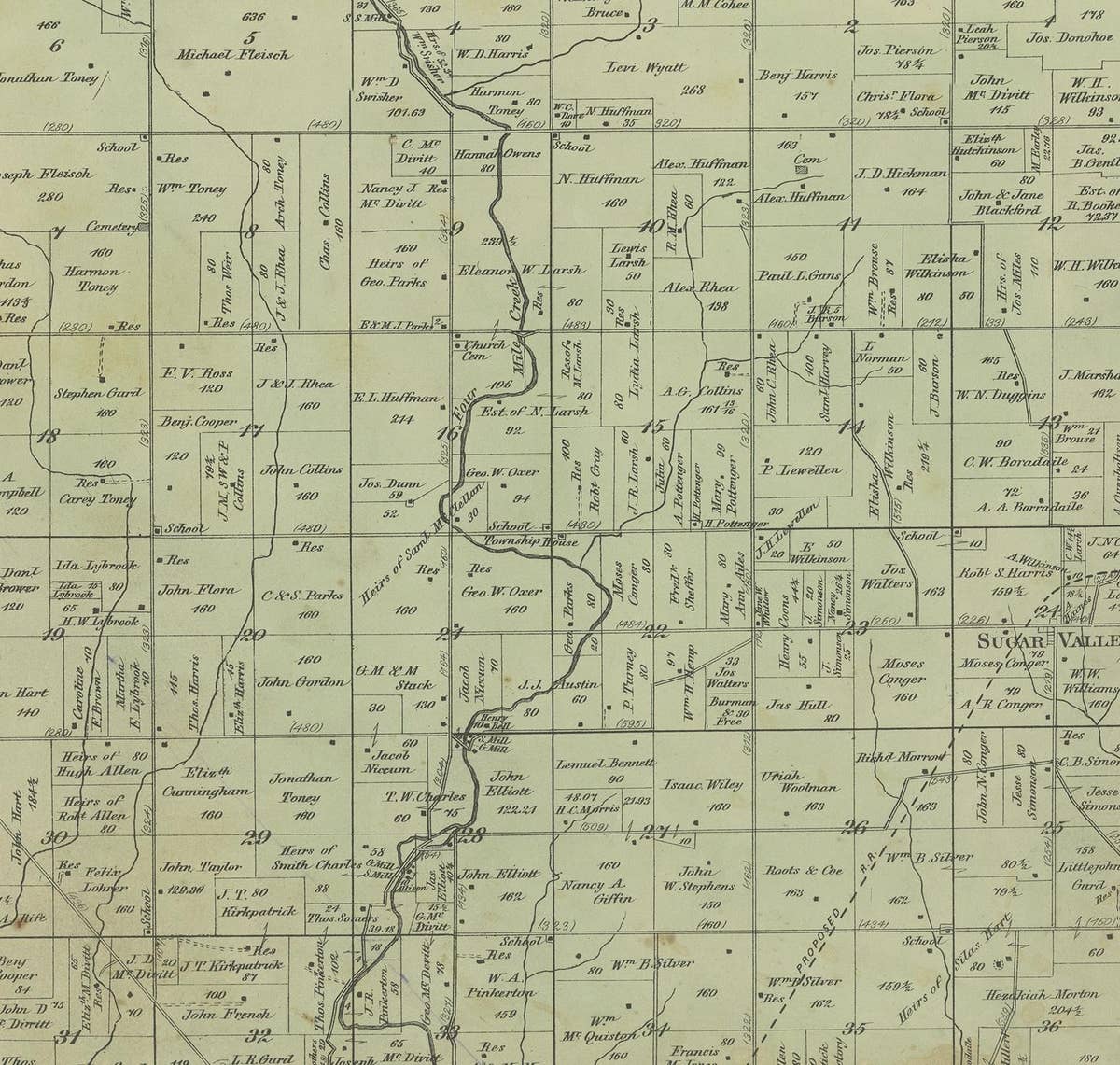 Antique Map of the Dixon Township of Ohio by Titus, 1871