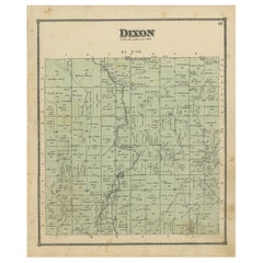 Carte ancienne de la ville de Dixon dans l'Ohio par Titus, 1871