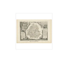 Antique Map of the Dordogne ‘France’ by V. Levasseur, 1854