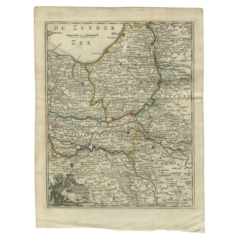 Antique Map of the Duchy of Gelderland by Keizer & De Lat, 1788 For Sale