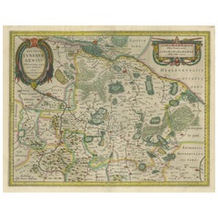 Carta geografica antica del Ducato di Lüneburg, Bassa Sassonia, Germania