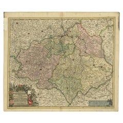 Antique Map of the Duchy of Saxony by De Wit, c.1680