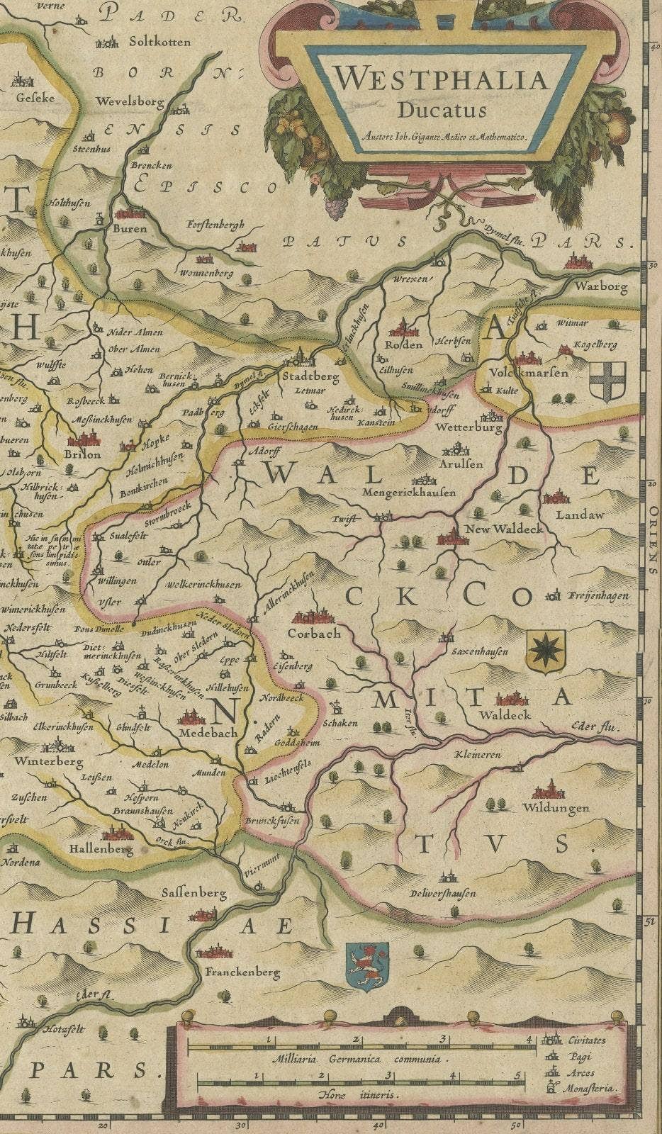 Antique Map of the Duchy of Westphalia, Germany